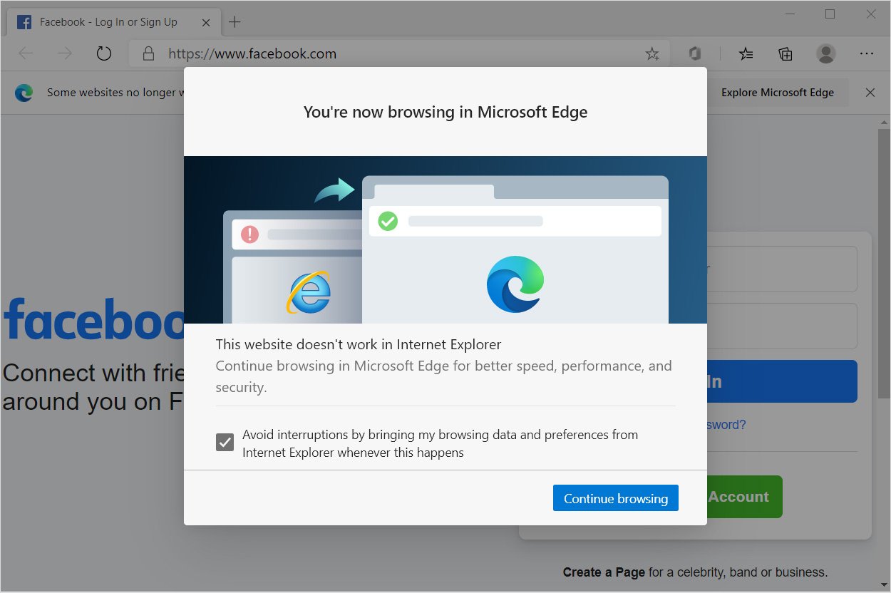 internet explorer is replaced with microsoft edge