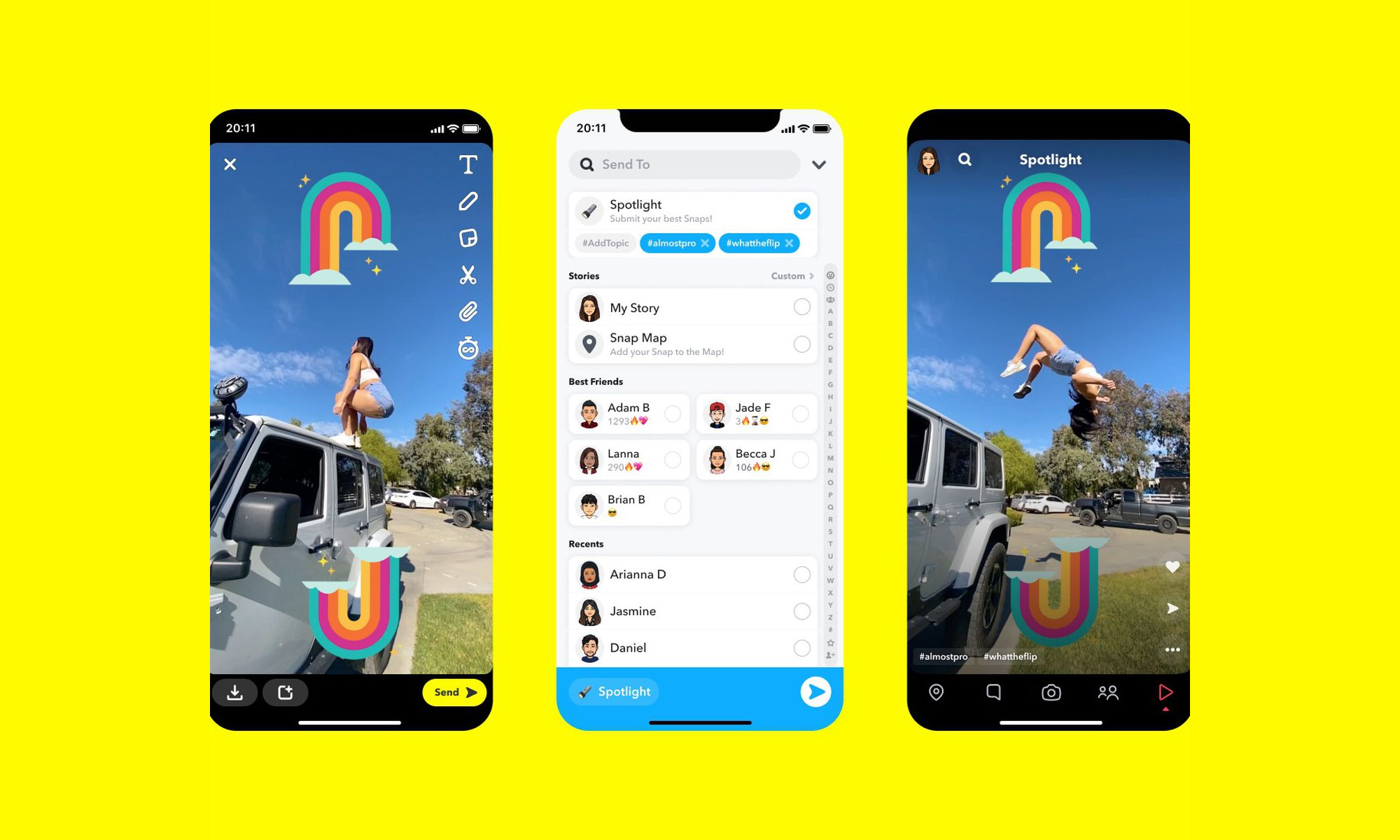 snapchat spotlight feature screenshots