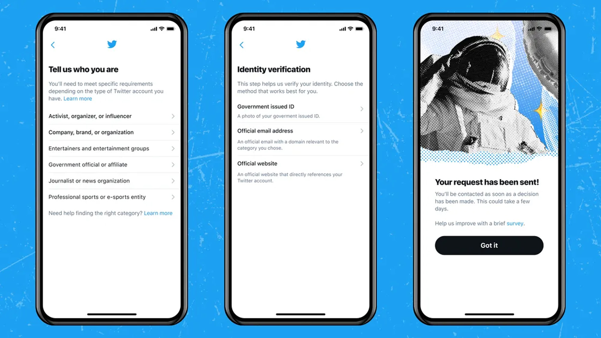 the twitter verification application