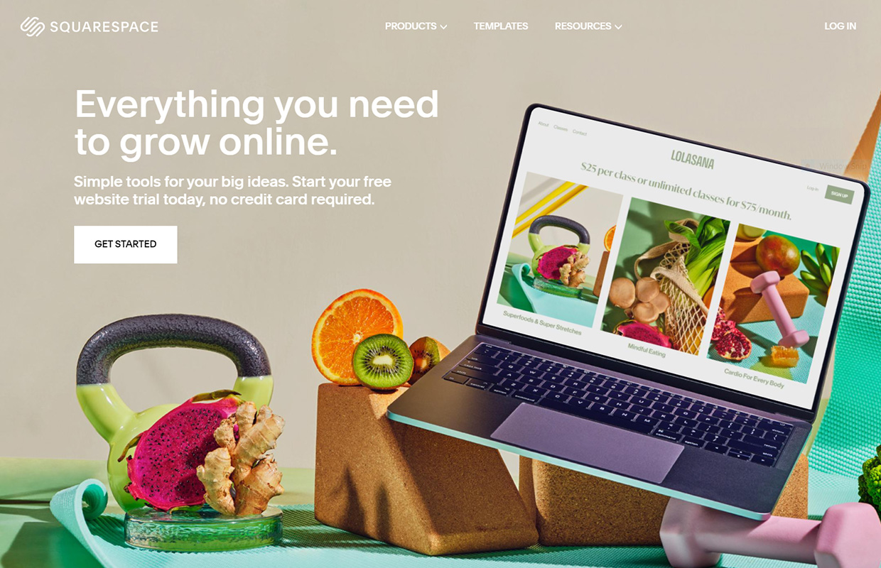 create a website squarespace homepage