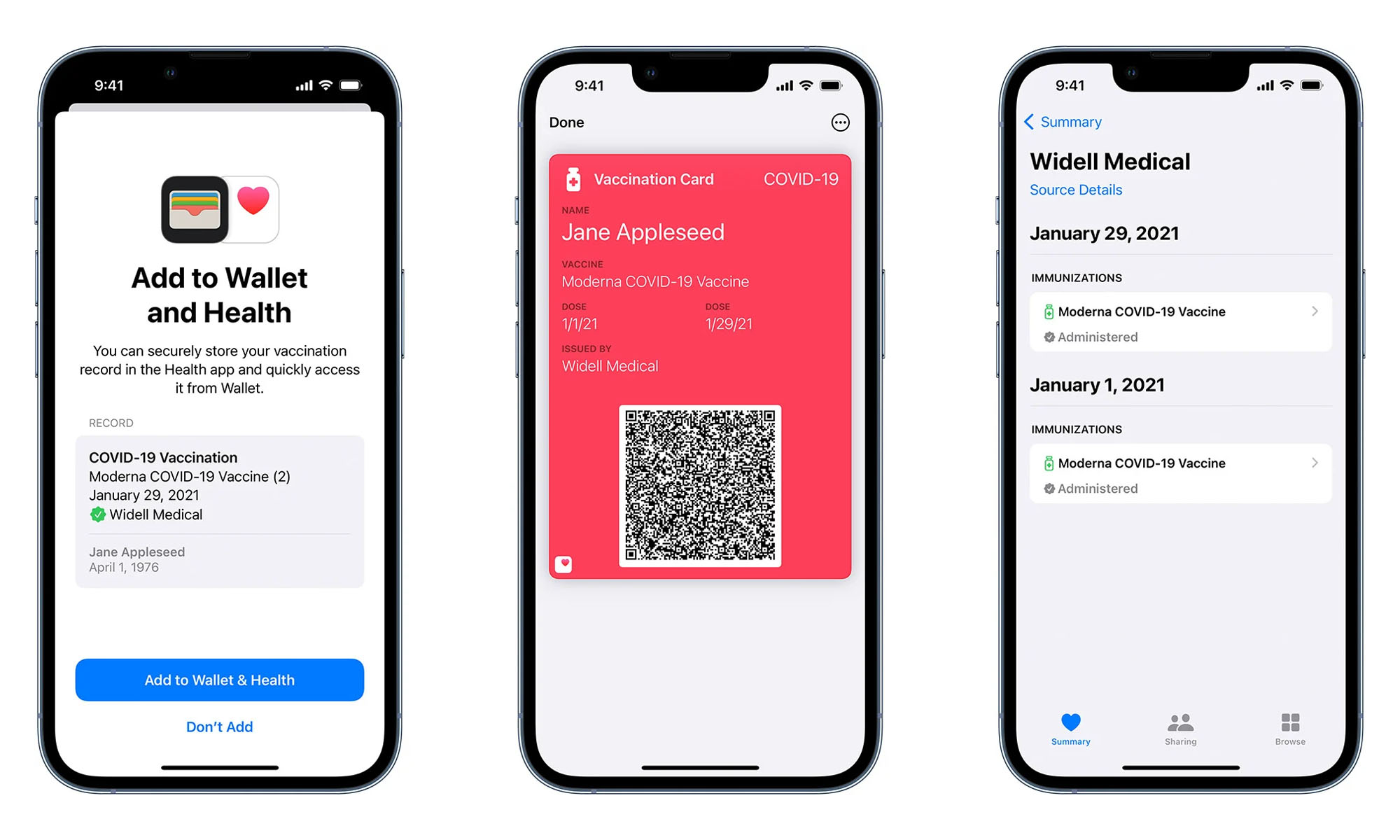apple wallet covid-19 vaccination cards