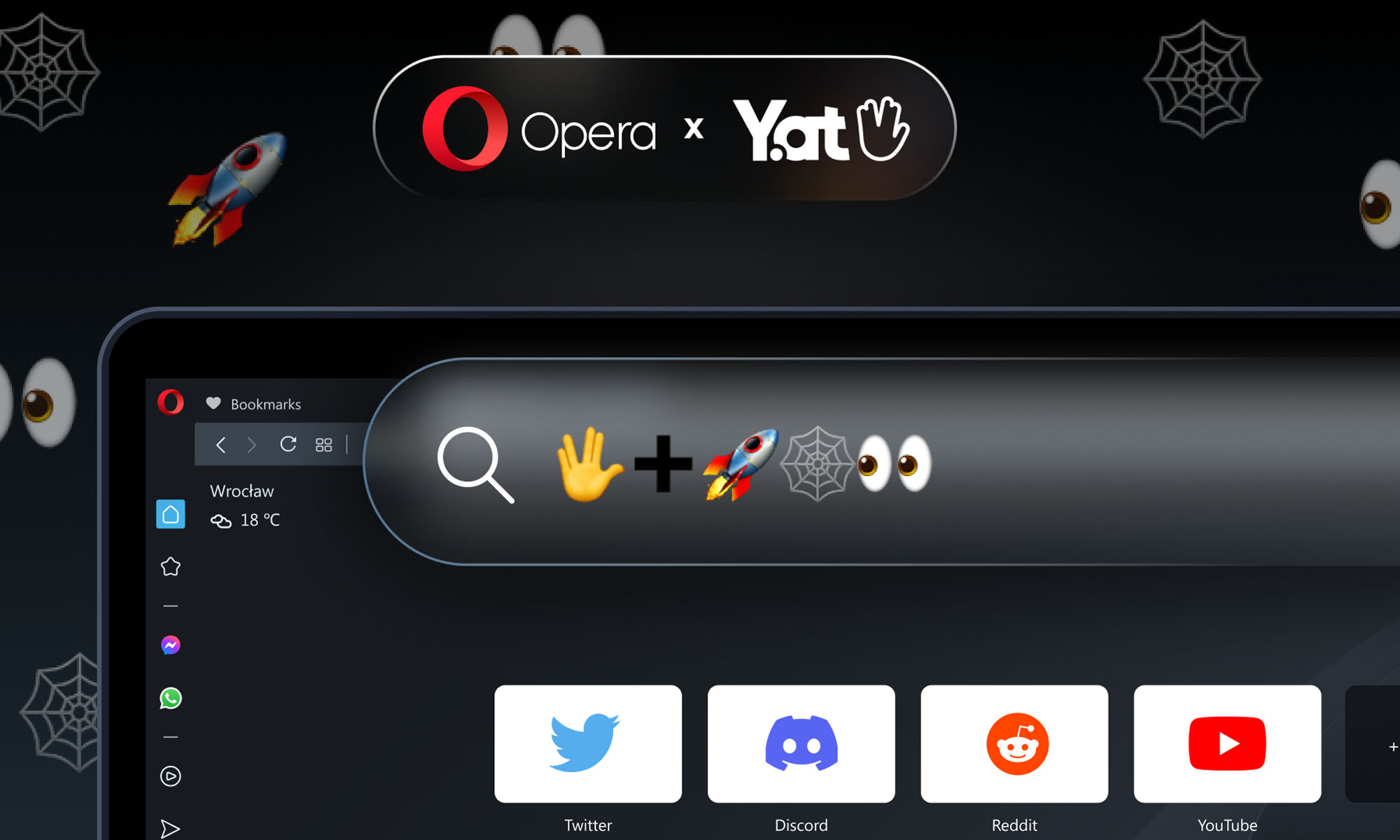opera browser and yat emoji domain partnership