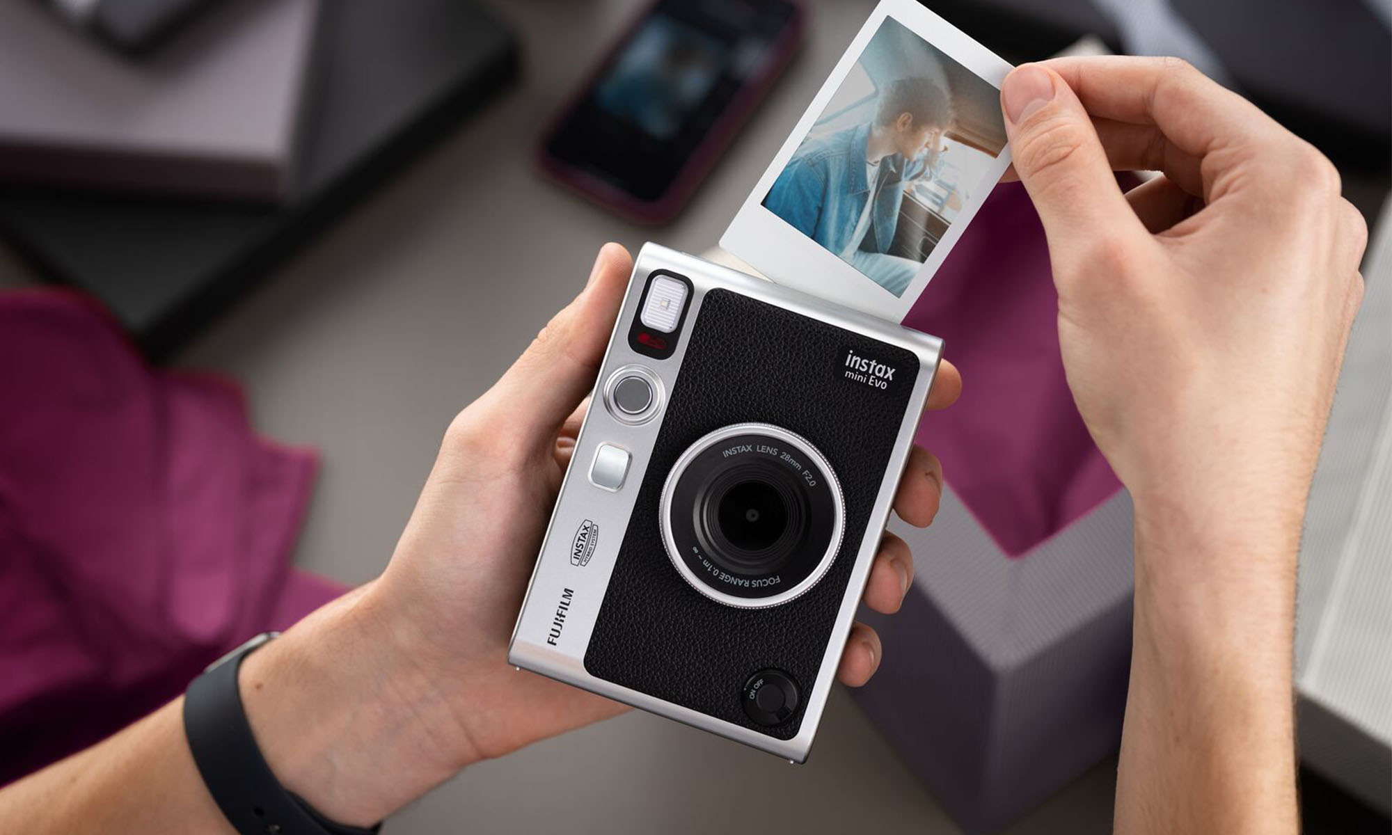 fujifilm launches its instax mini evo hybrid instant camera