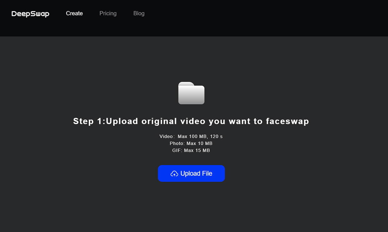 deepswap upload file