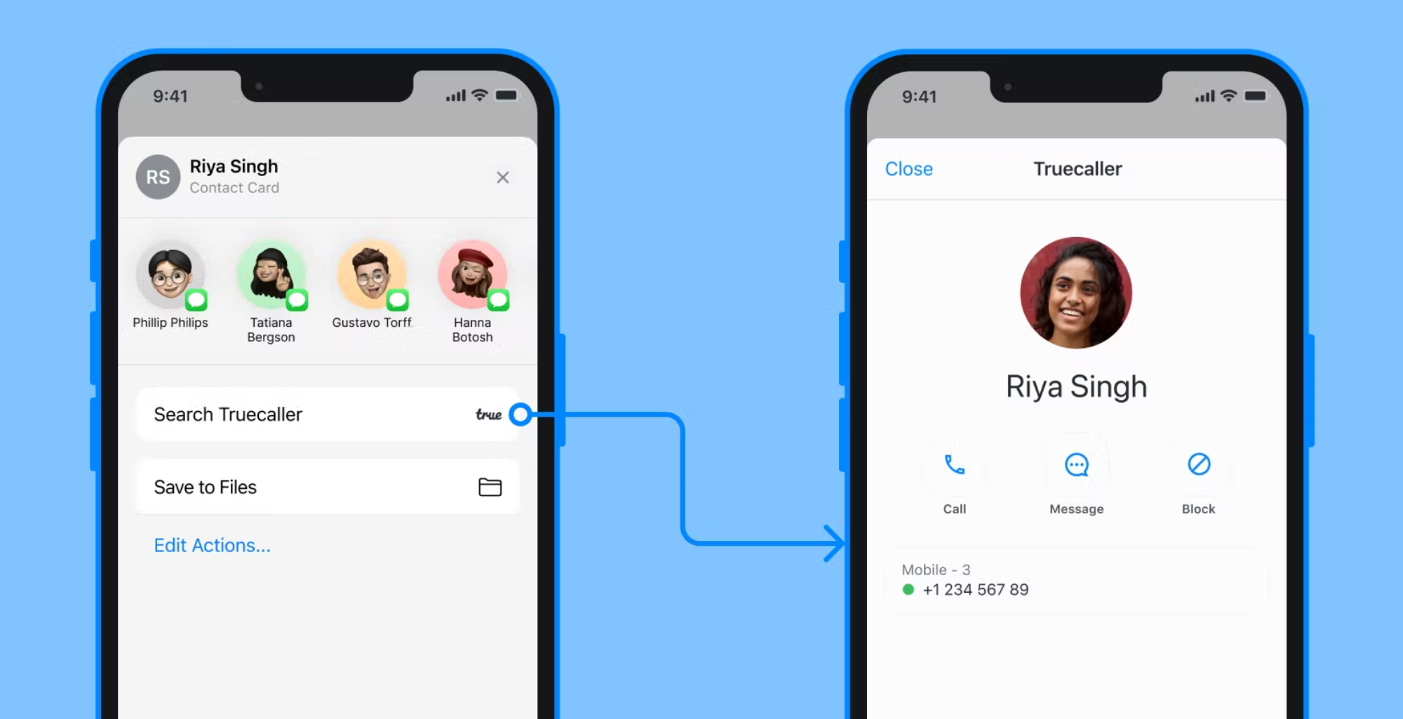 truecaller for iphone search without opening app