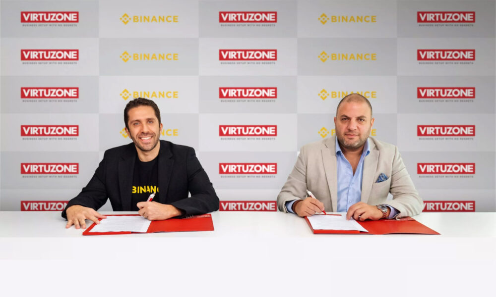 virtuzone partners with binance for crypto payments