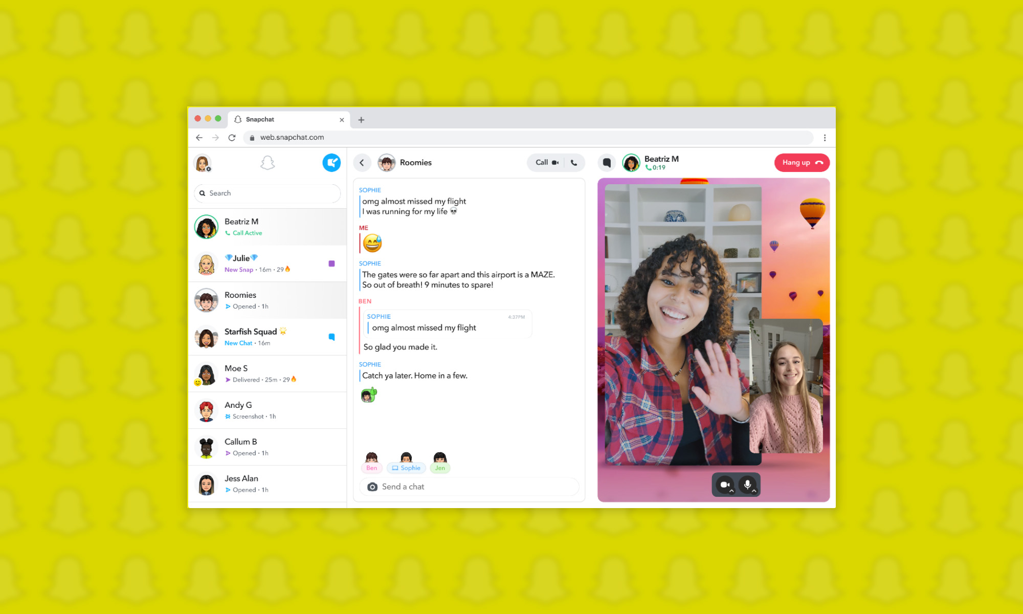 snapchat is now available for everyone via web browser