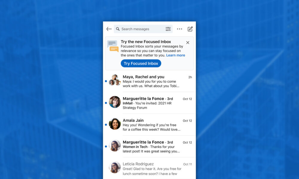 linkedin adds message safety tools and focused inbox