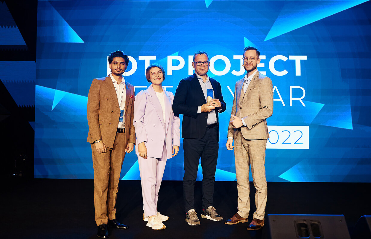 edvardas linkevicius managing director ruptela at the iot project of the year 2022 award ceremony