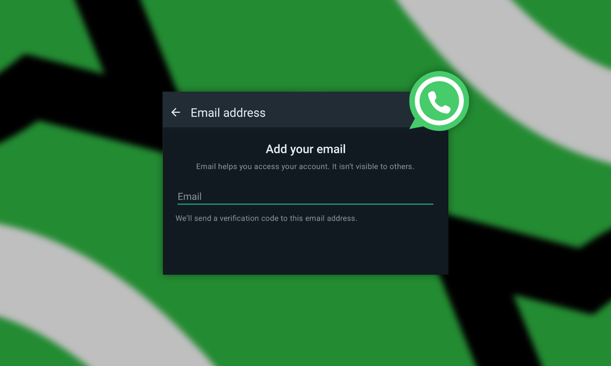 whatsapp now allows account authentication via email