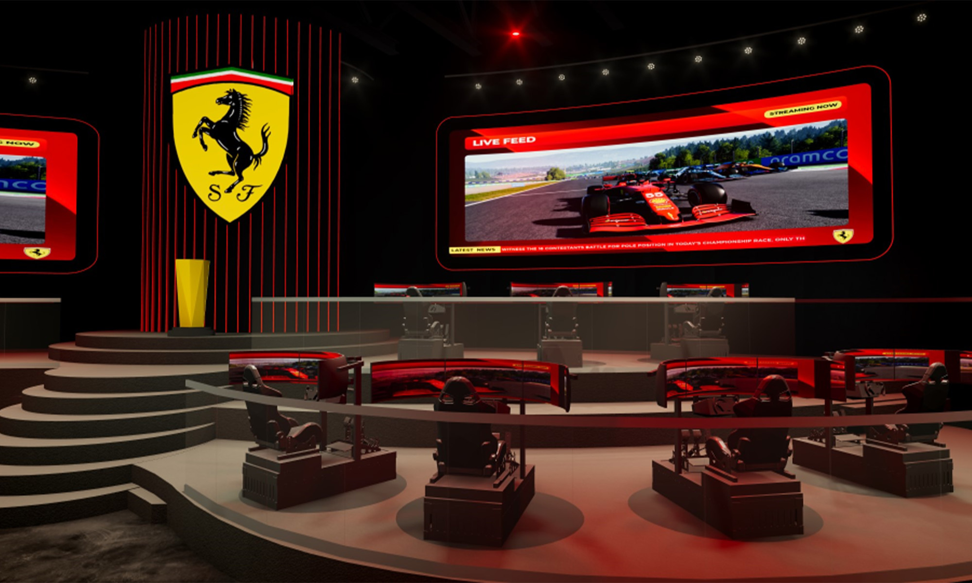 yas island announces world's first ferrari esports arena