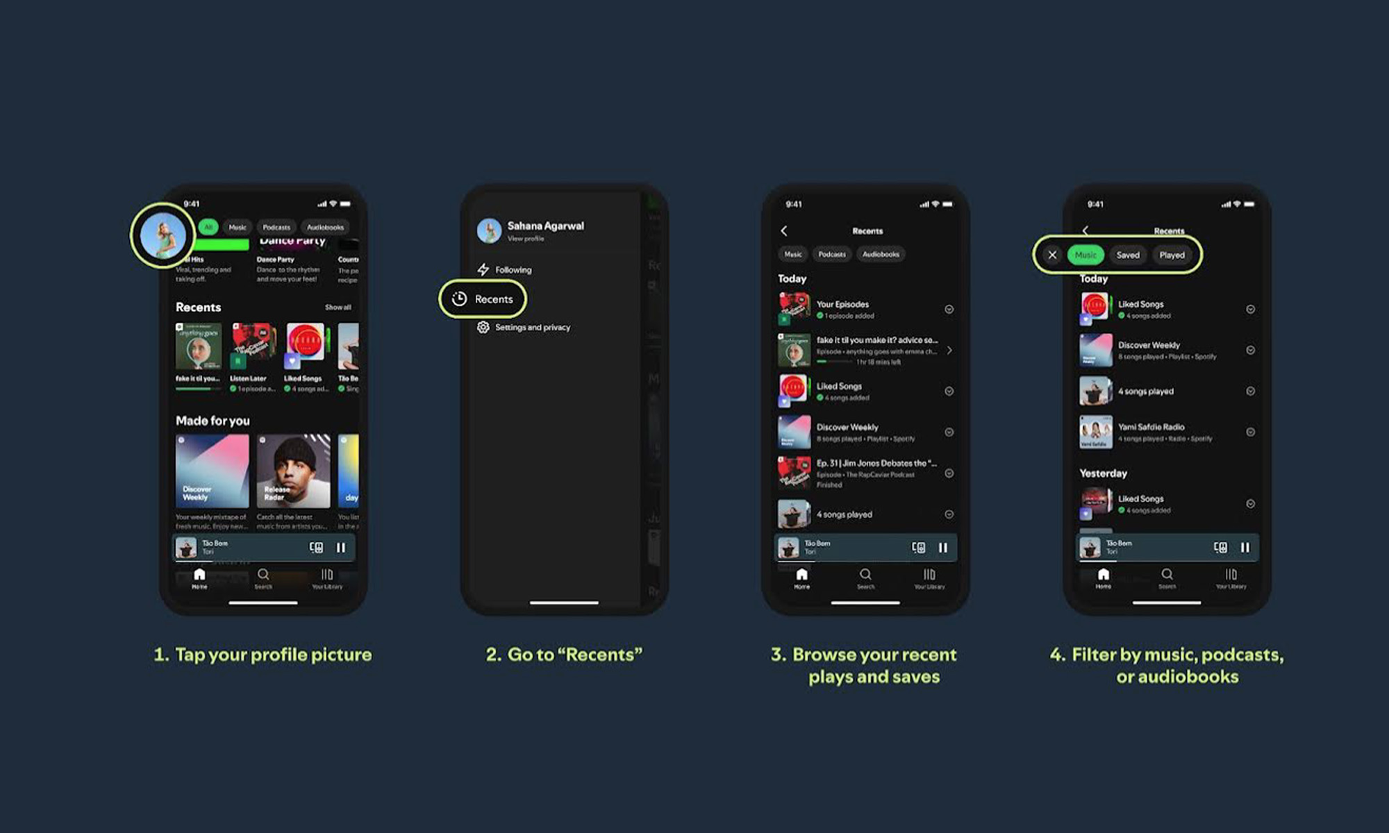 new spotify recents feature offers 90-day listening history