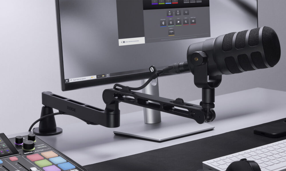 rode's low-profile studio arm is designed to stay out of shot